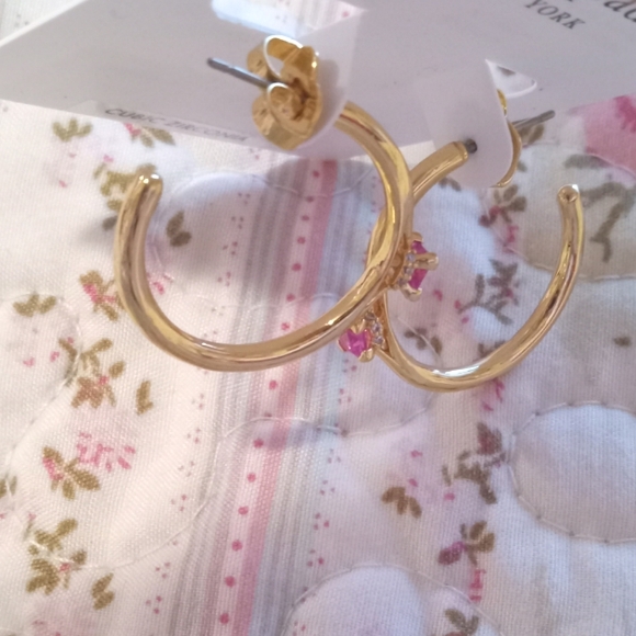 Kate Spade Little Luxuries Rose Gold Hoop Earrings - Picture 8 of 12